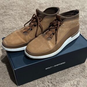 Wolf & Shepherd Men's Brown High-Top Sneakers